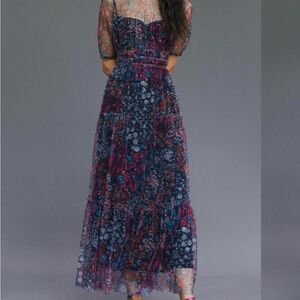 Maeve Ruched Floral Maxi Dress